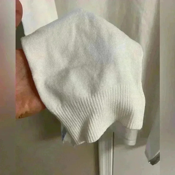 Adrienne‎ Vittadini sweater v neck pullover white studded long line 3X NWT - Picture 4 of 7